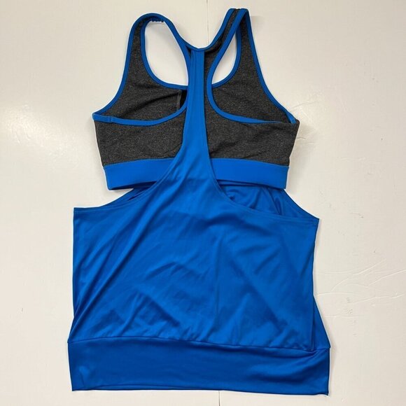 NWOT Splits59 Blue Gray Active 2 in 1 Built In Bra & Racer Back Tank Top Sz M - Picture 2 of 9